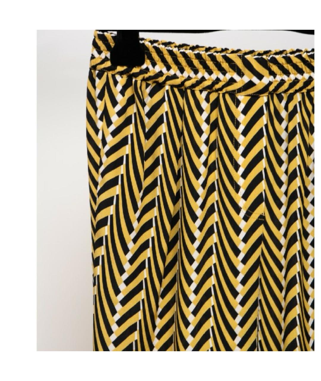 LANVIN Горчичные шелковые прямые брюки, фото 4