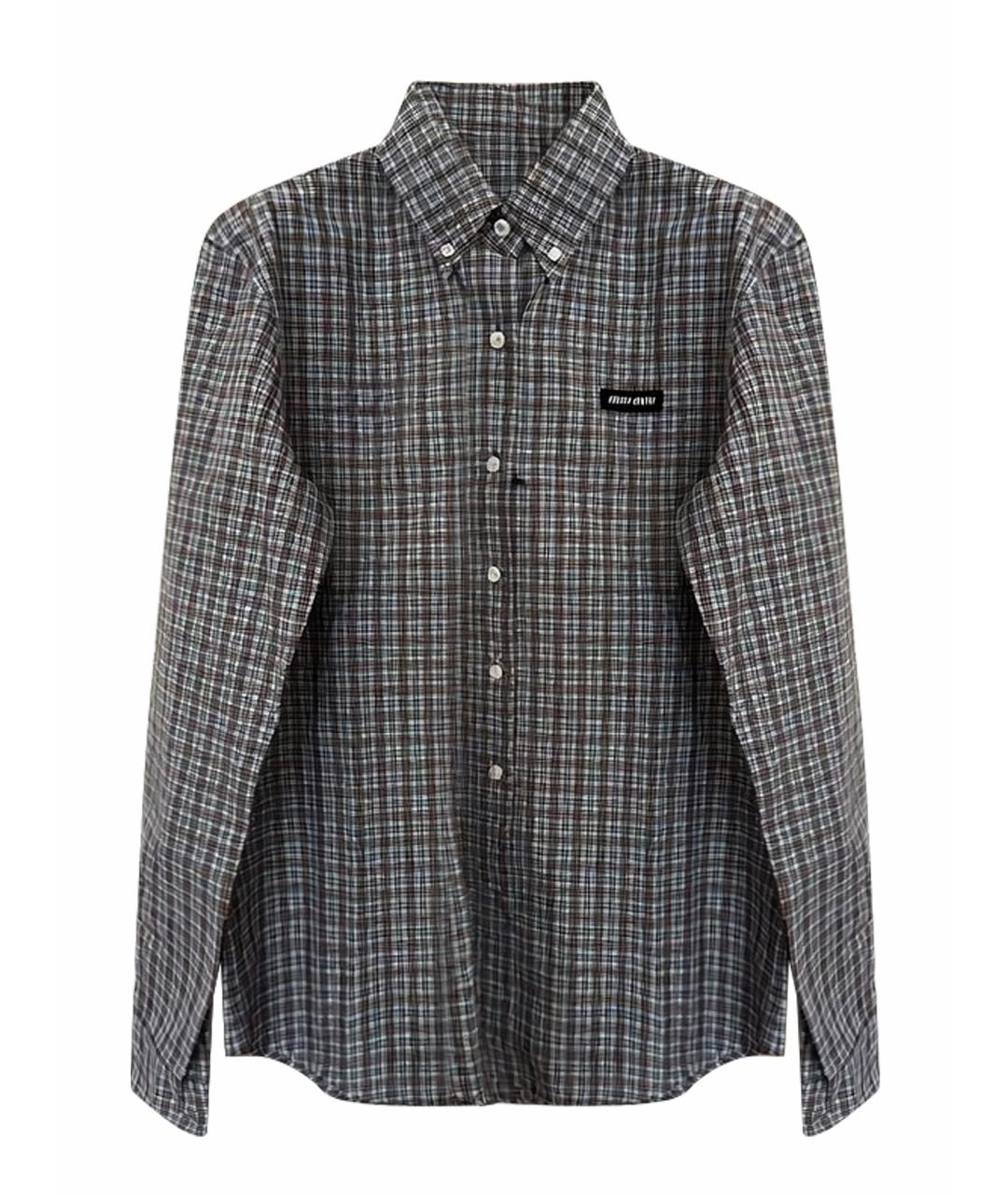 MIU MIU Коричневая хлопковая рубашка, фото 1