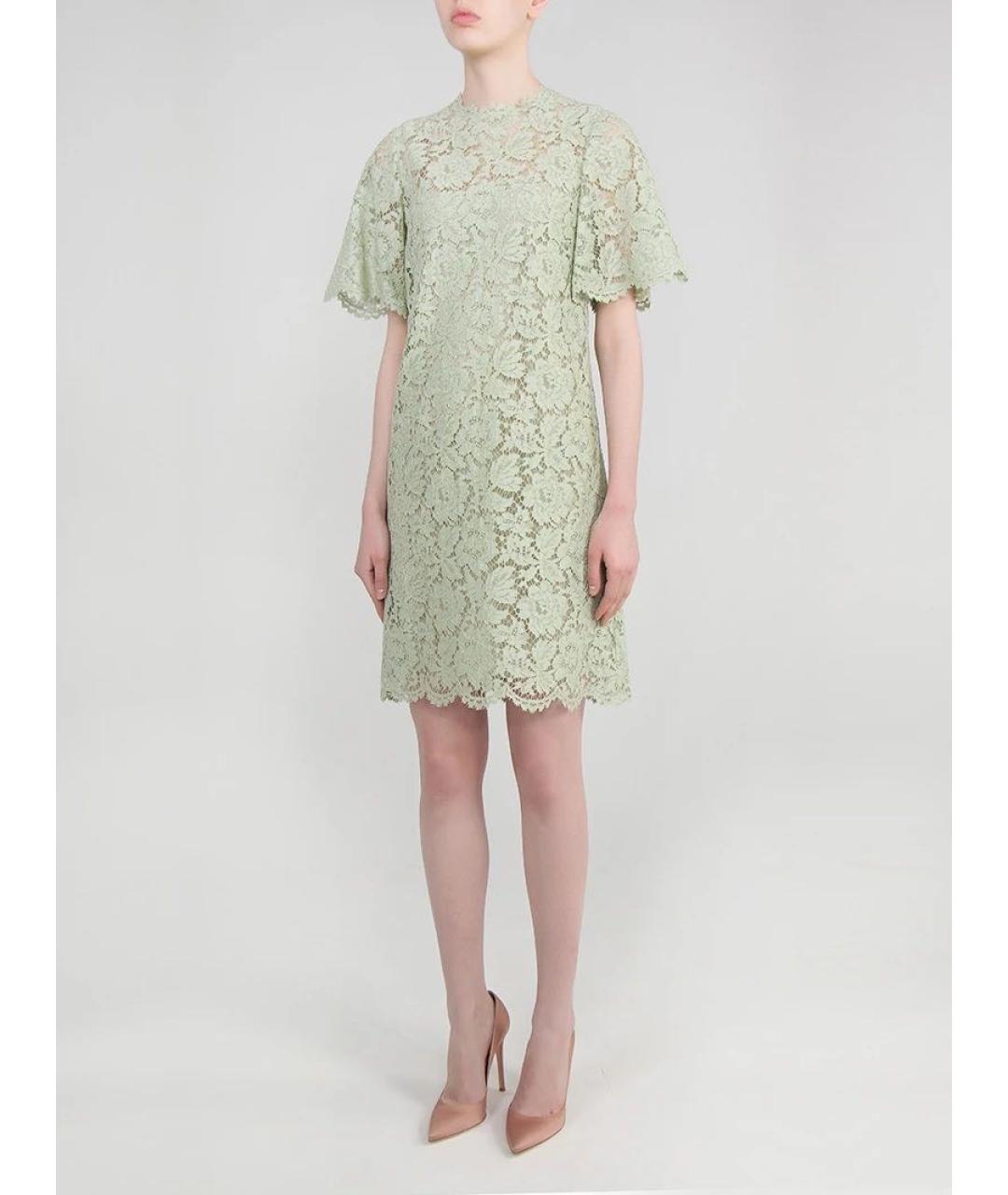 VALENTINO Бирюзовое хлопковое коктейльное платье, фото 7