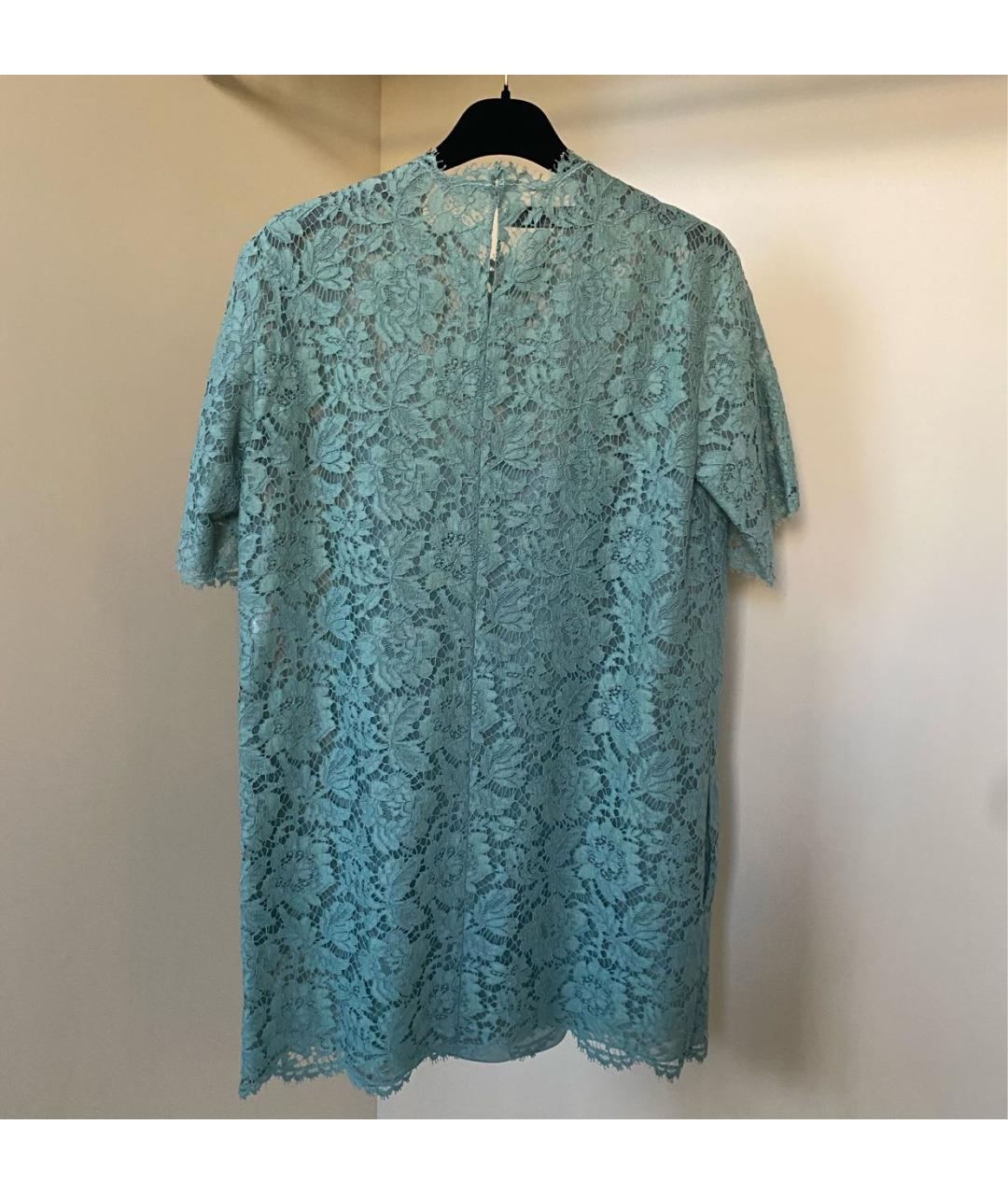 VALENTINO Бирюзовое хлопковое коктейльное платье, фото 3