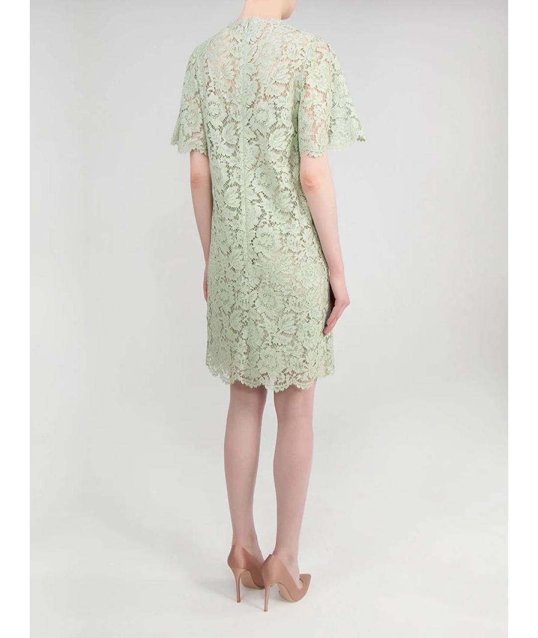 VALENTINO Бирюзовое хлопковое коктейльное платье, фото 8