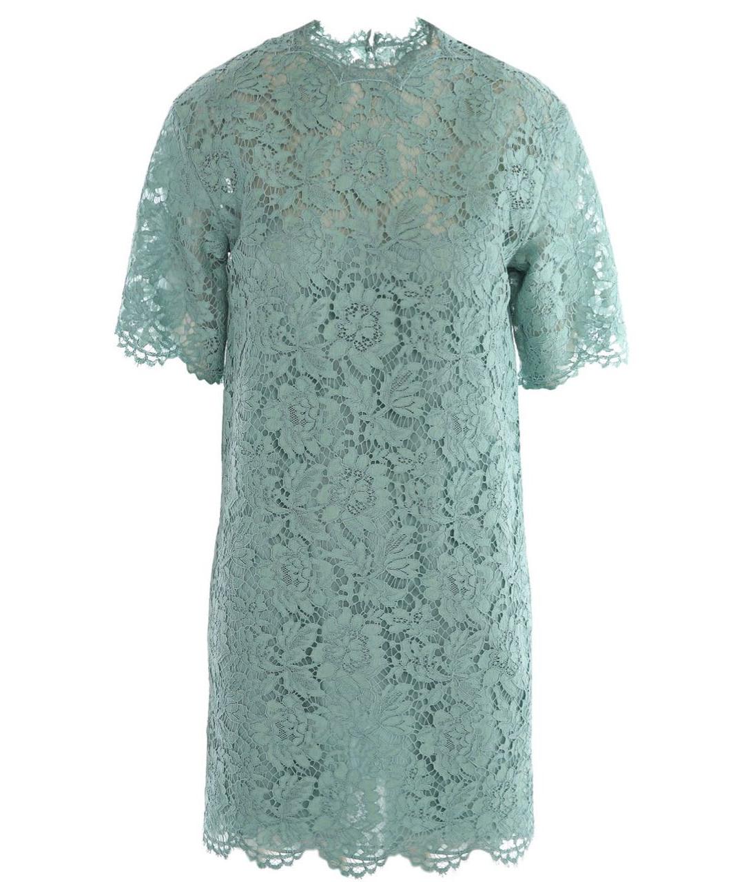 VALENTINO Бирюзовое хлопковое коктейльное платье, фото 1