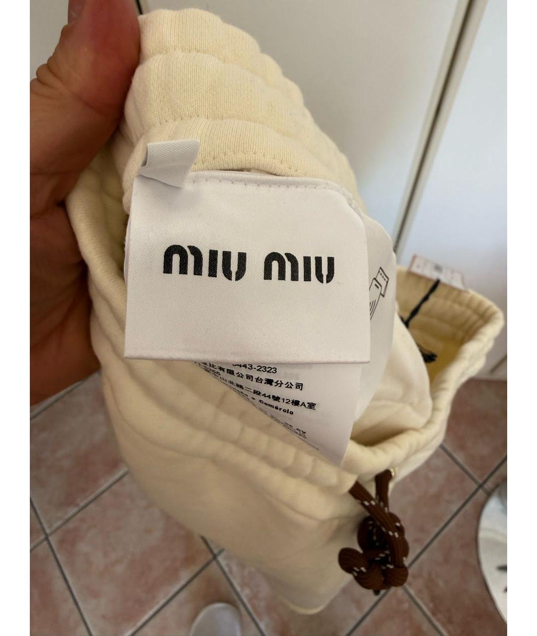 MIU MIU Белые хлопковые шорты, фото 3