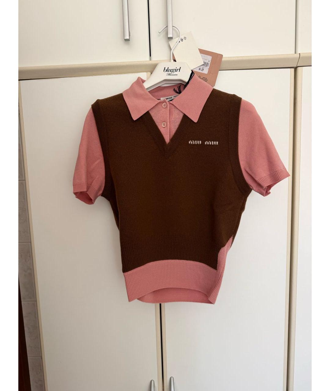 MIU MIU Коралловый кашемировый джемпер / свитер, фото 5