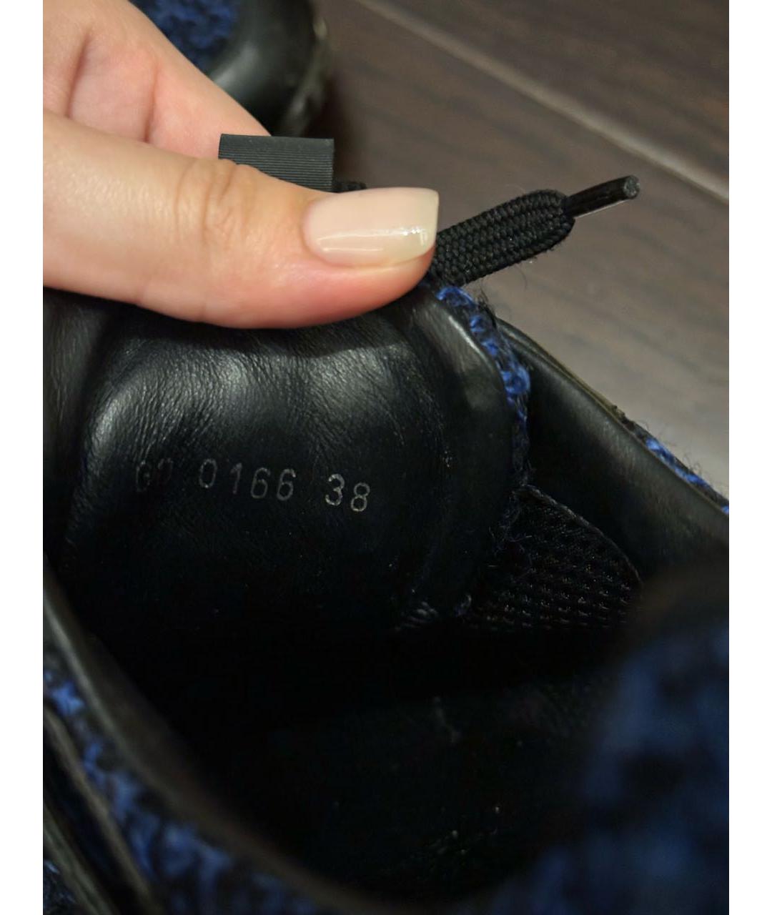 LOUIS VUITTON Темно-синие текстильные кроссовки, фото 7