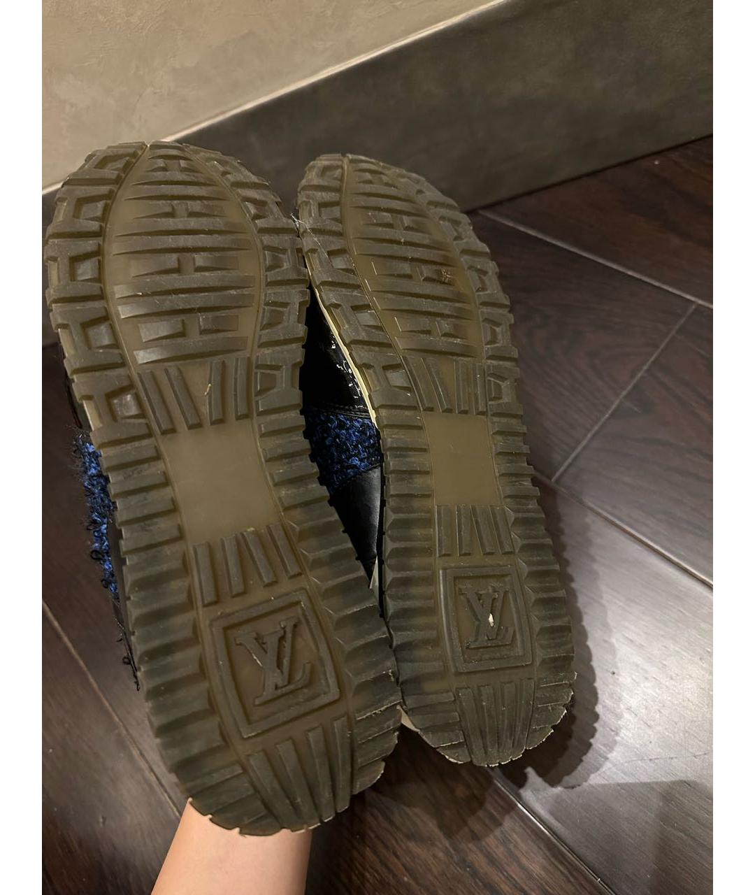 LOUIS VUITTON Темно-синие текстильные кроссовки, фото 6