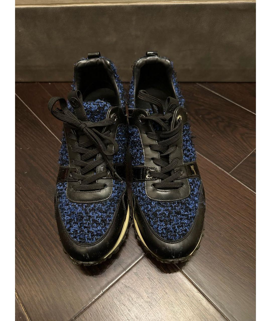 LOUIS VUITTON Темно-синие текстильные кроссовки, фото 2