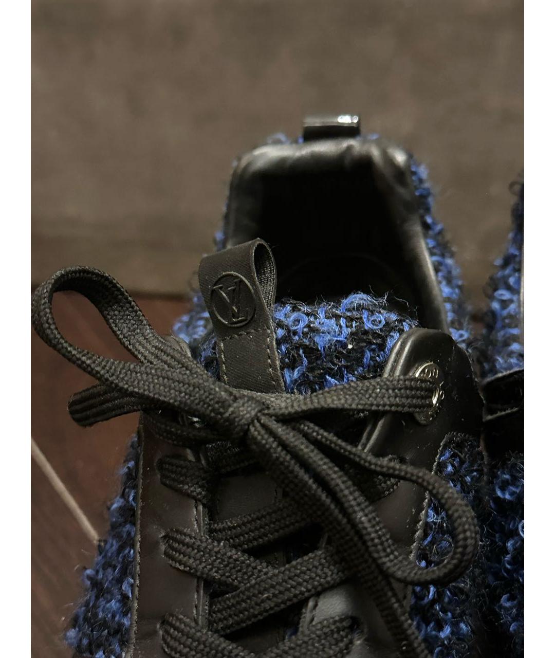 LOUIS VUITTON Темно-синие текстильные кроссовки, фото 5