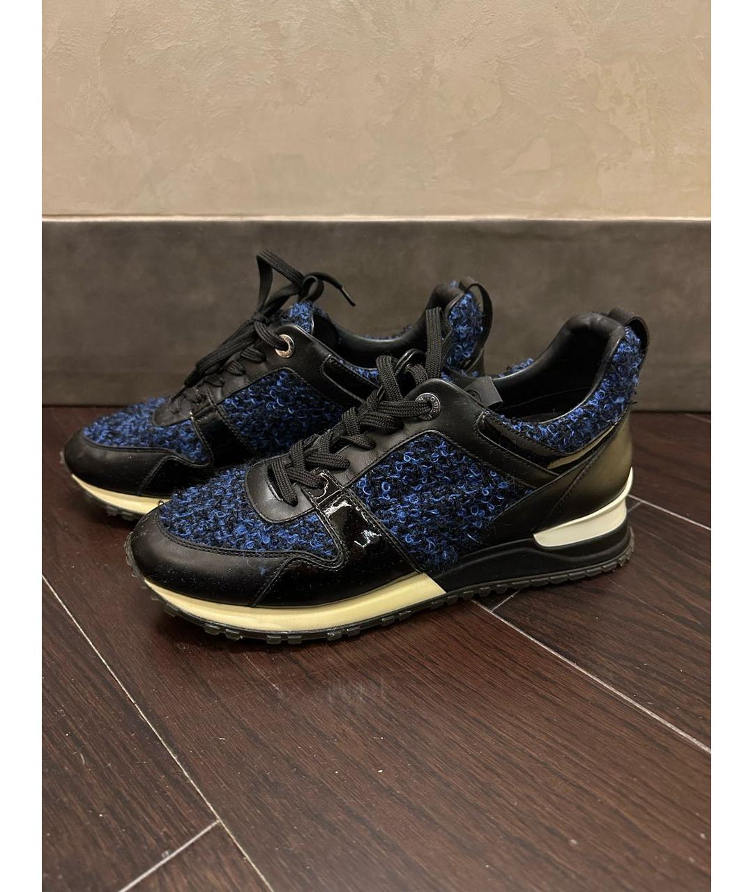 LOUIS VUITTON Темно-синие текстильные кроссовки, фото 8