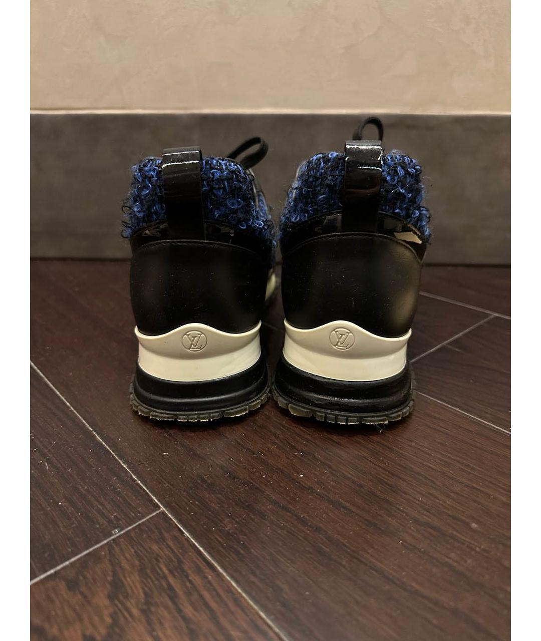 LOUIS VUITTON Темно-синие текстильные кроссовки, фото 4