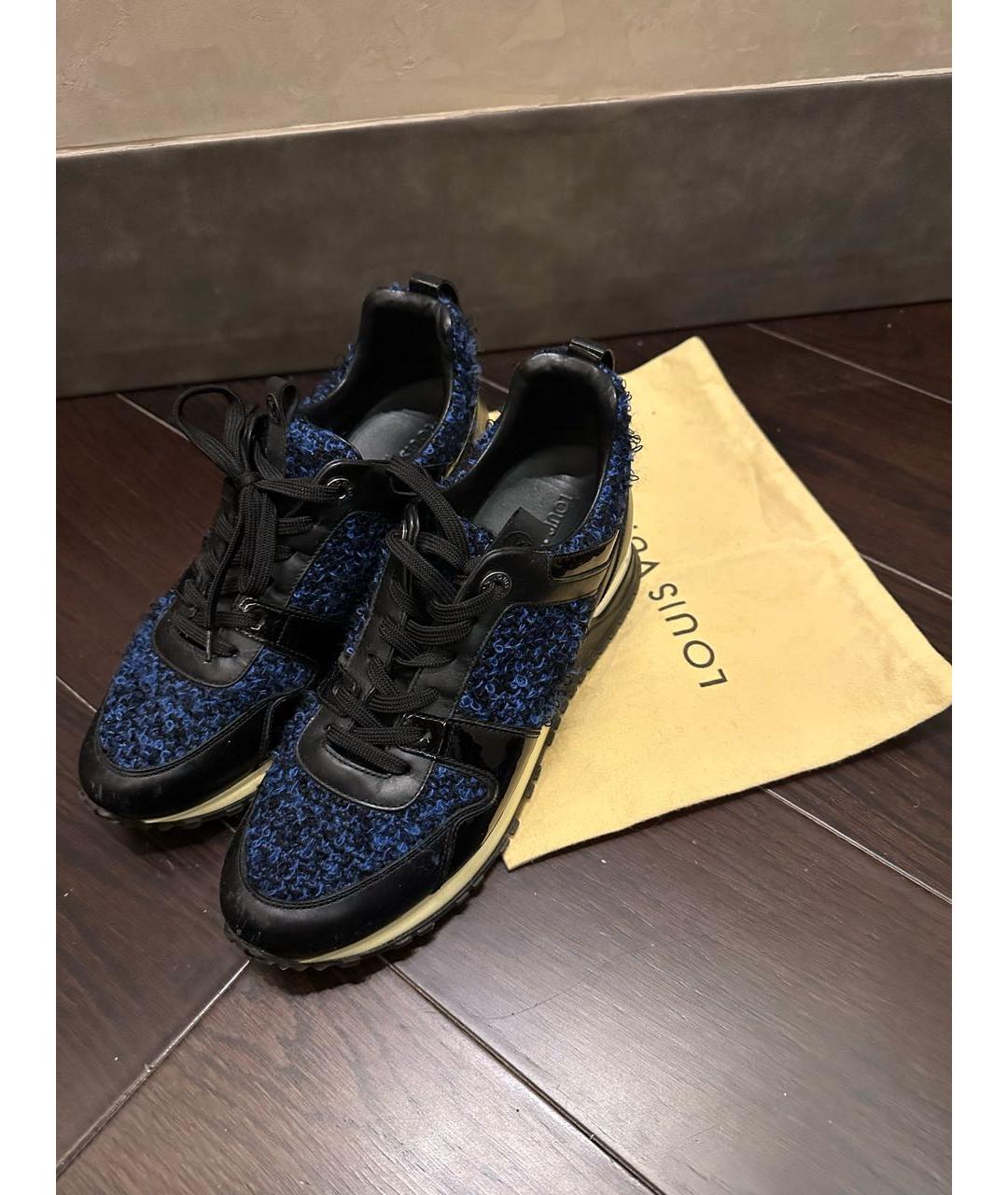 LOUIS VUITTON Темно-синие текстильные кроссовки, фото 3