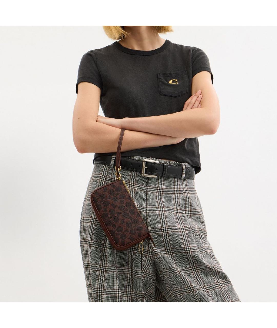 COACH Коричневая сумка через плечо, фото 4