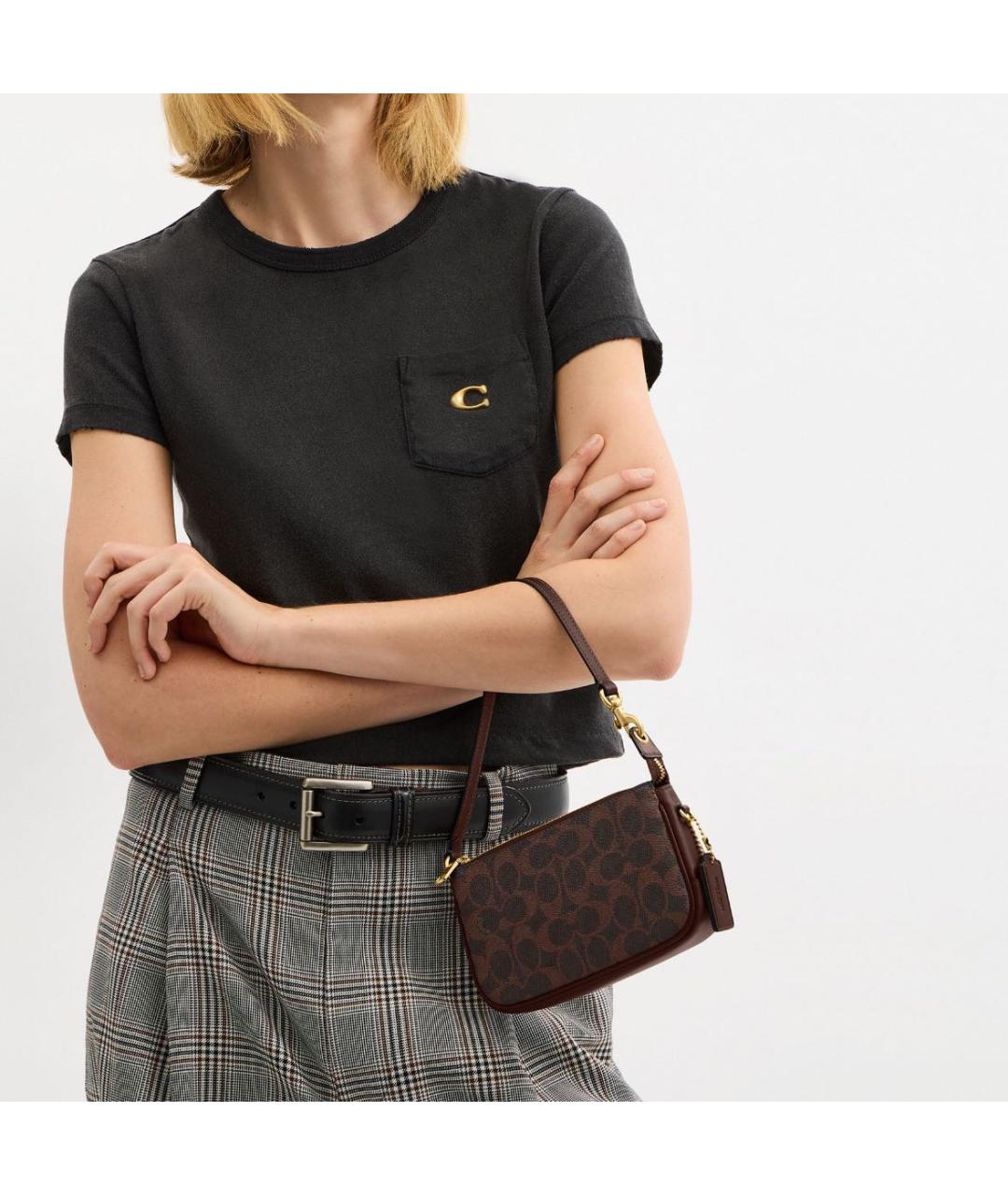 COACH Коричневая сумка через плечо, фото 6