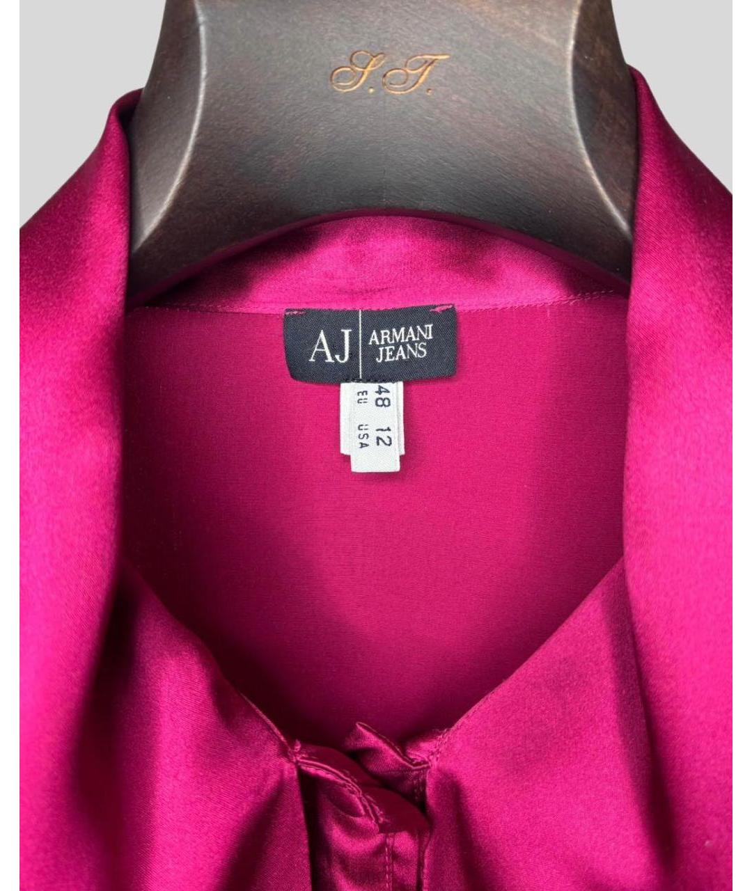 ARMANI JEANS Фуксия шелковая блузы, фото 4