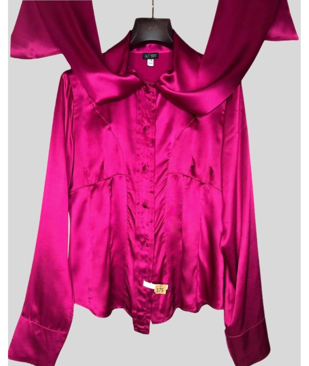 ARMANI JEANS Фуксия шелковая блузы, фото 3