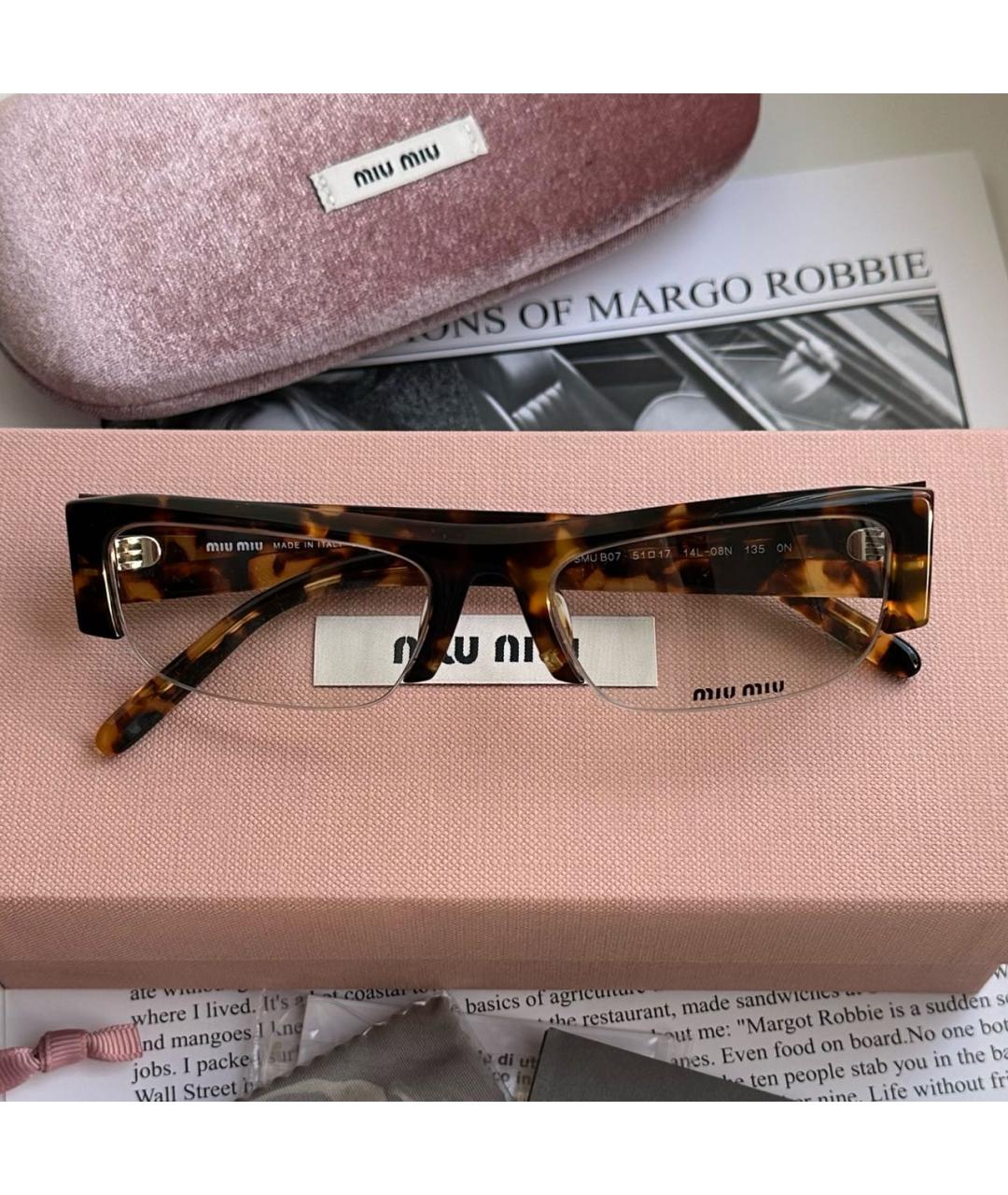 MIU MIU Коричневые пластиковые солнцезащитные очки, фото 2