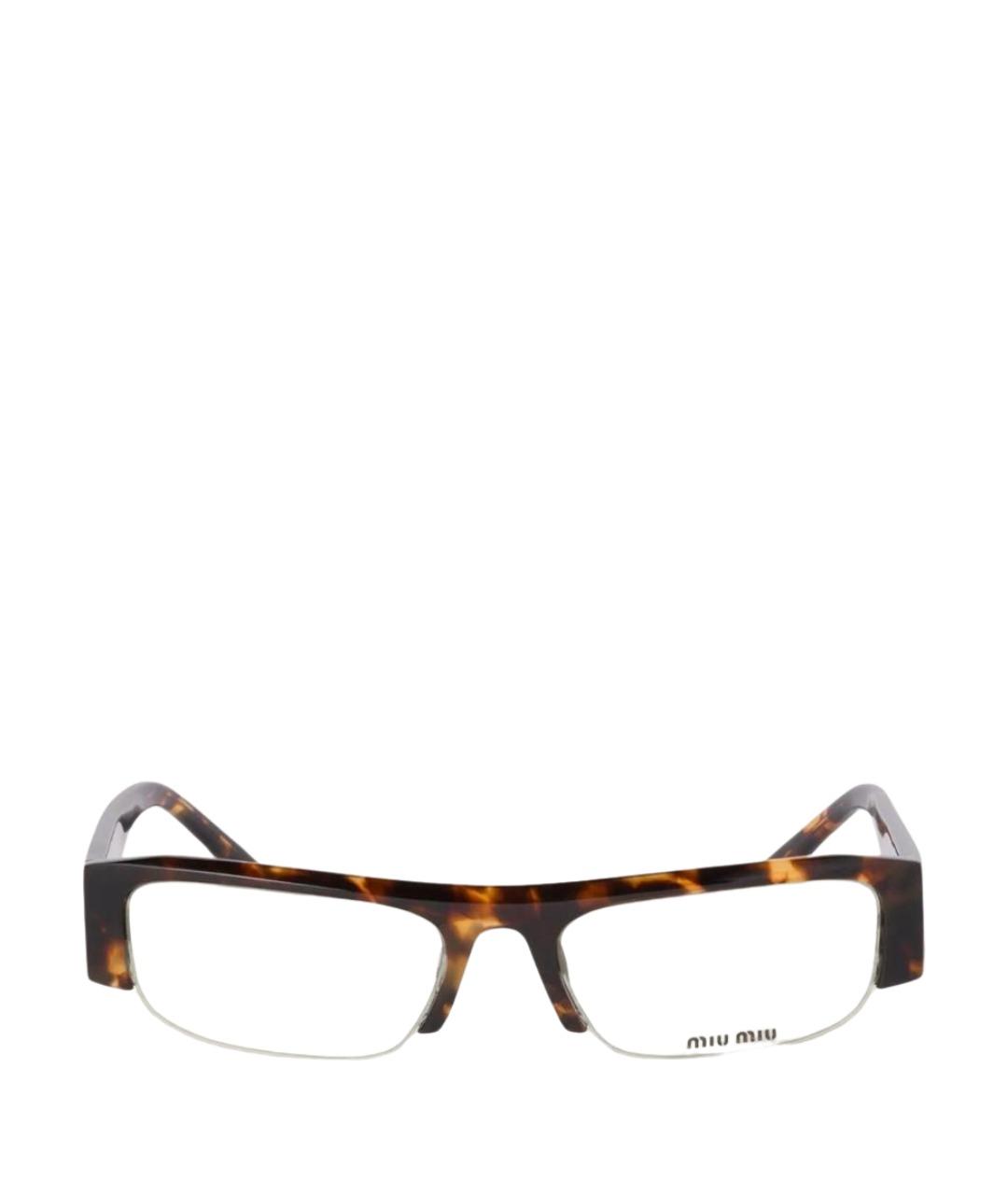 MIU MIU Коричневые пластиковые солнцезащитные очки, фото 1