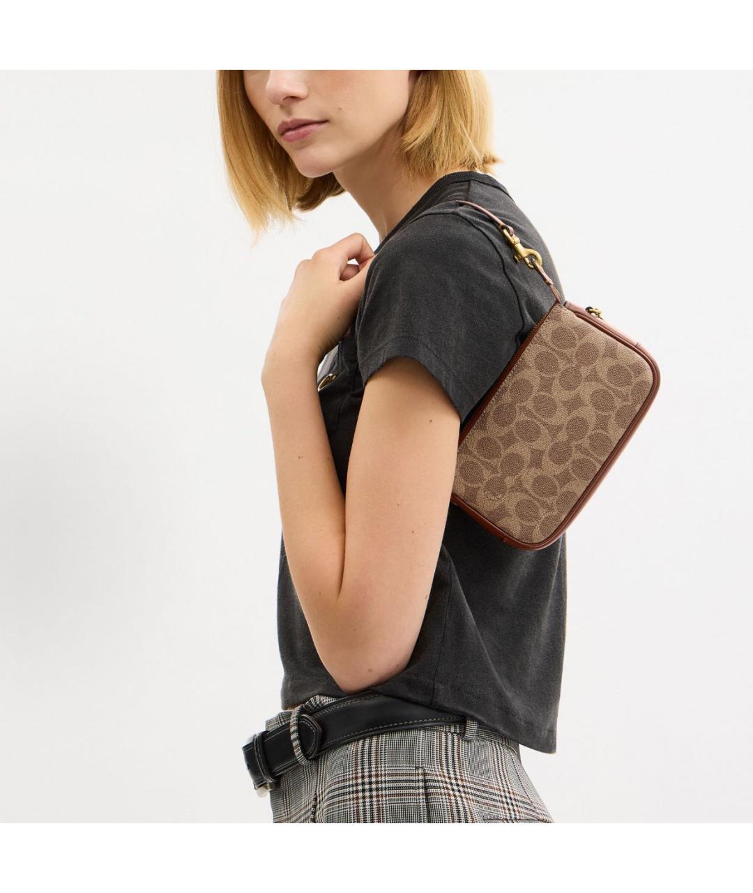 COACH Коричневая сумка через плечо, фото 4