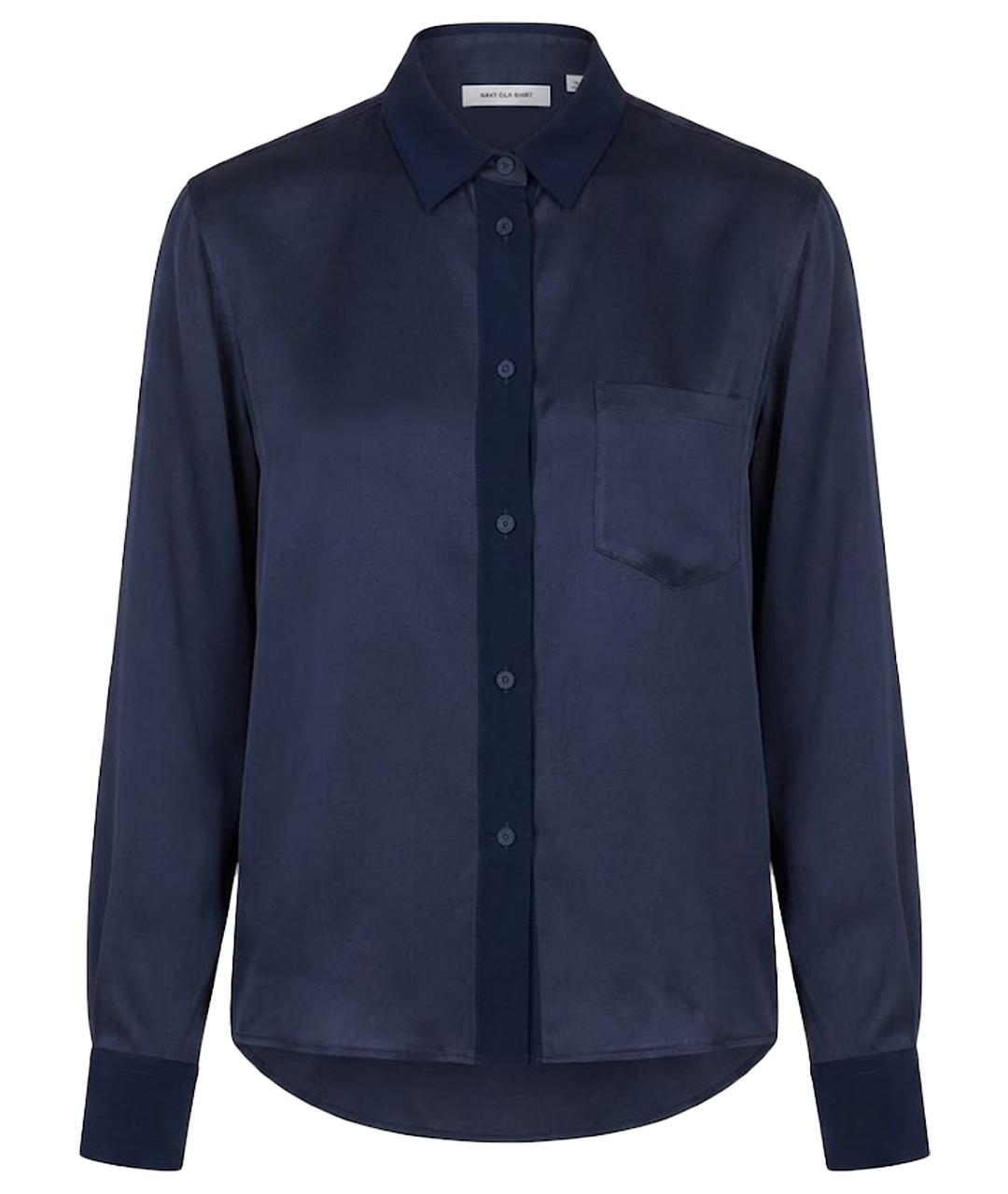 BOTTEGA VENETA Синяя шелковая блузы, фото 1