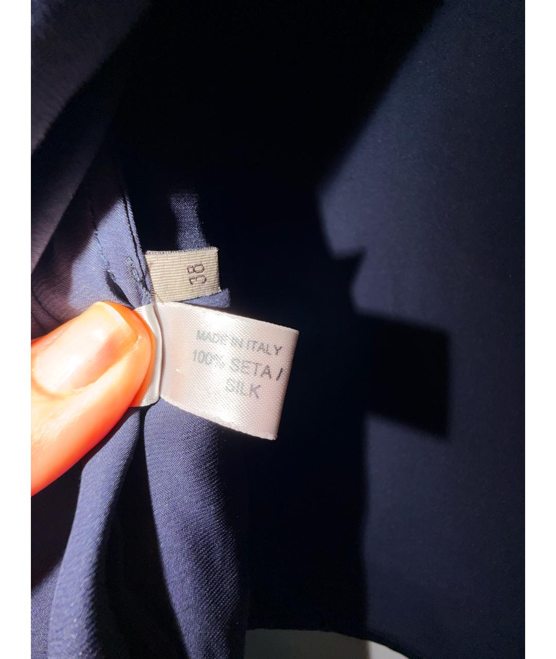 BOTTEGA VENETA Синяя шелковая блузы, фото 5