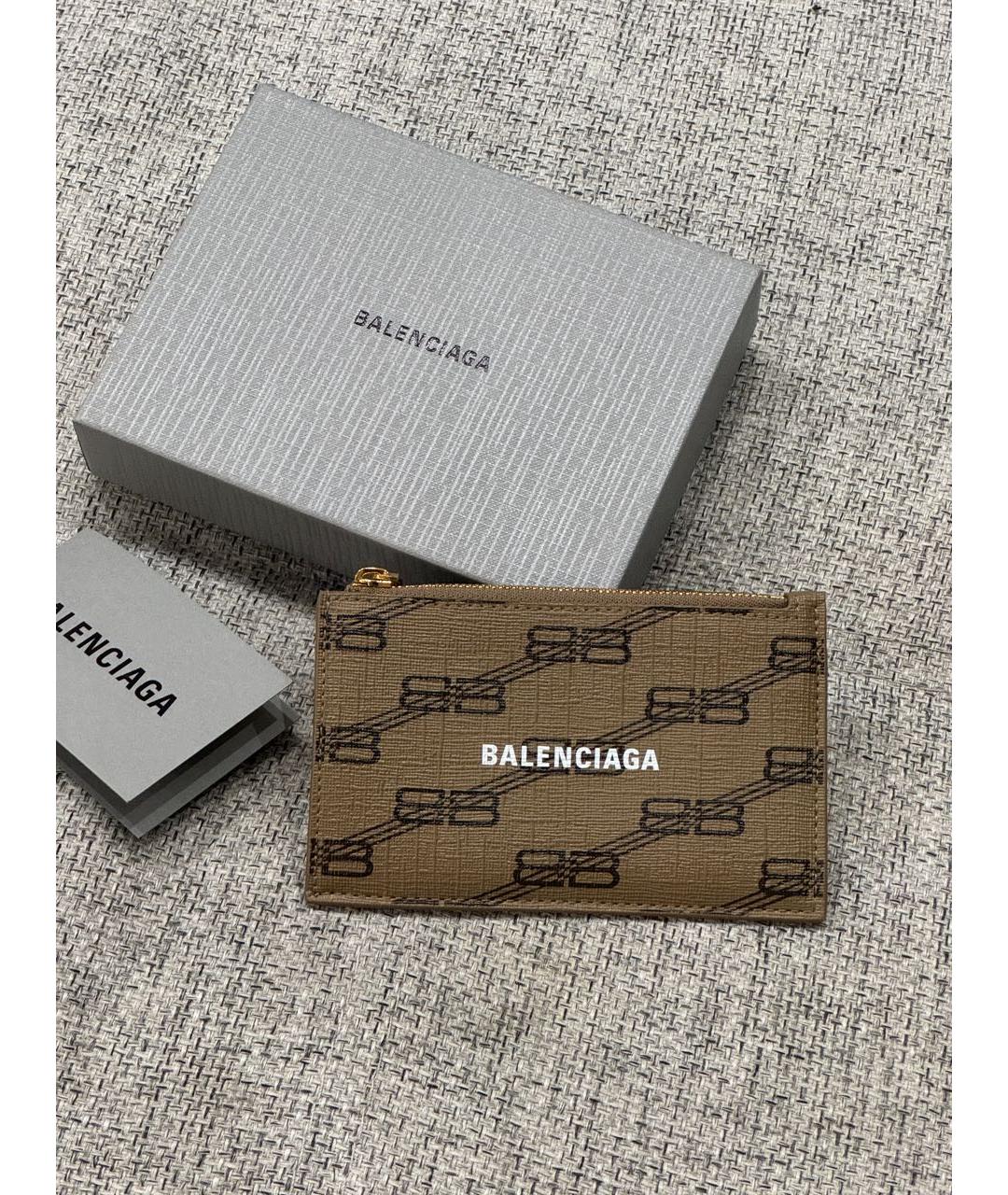 BALENCIAGA Коричневый кожаный кардхолдер, фото 9