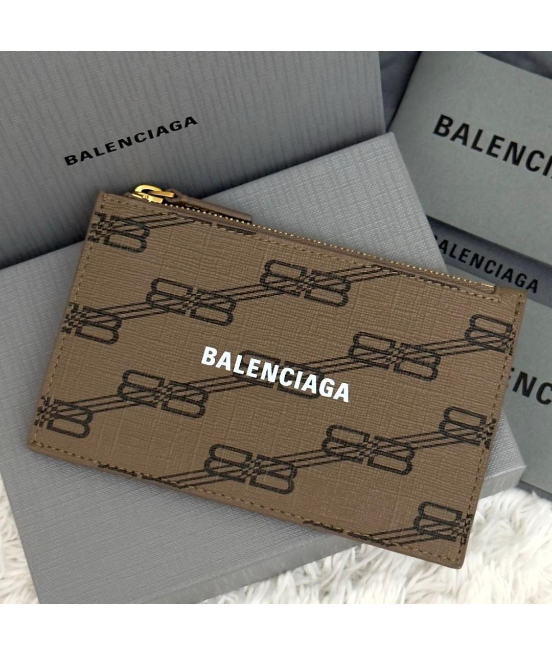 BALENCIAGA Коричневый кожаный кардхолдер, фото 7