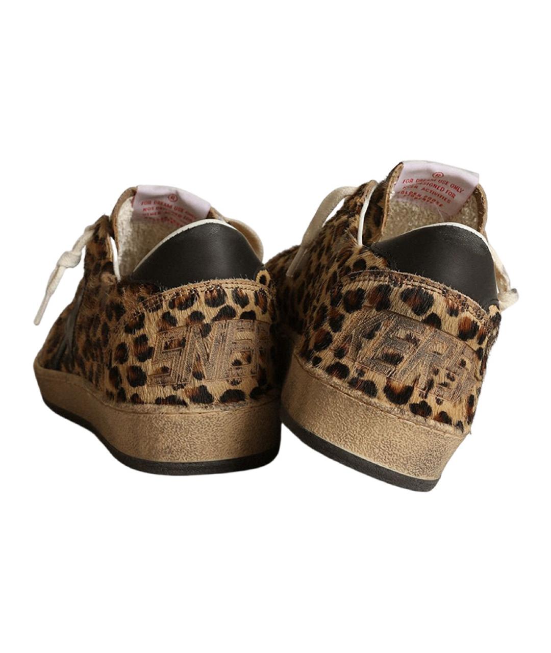 GOLDEN GOOSE Коричневые кожаные кроссовки, фото 4