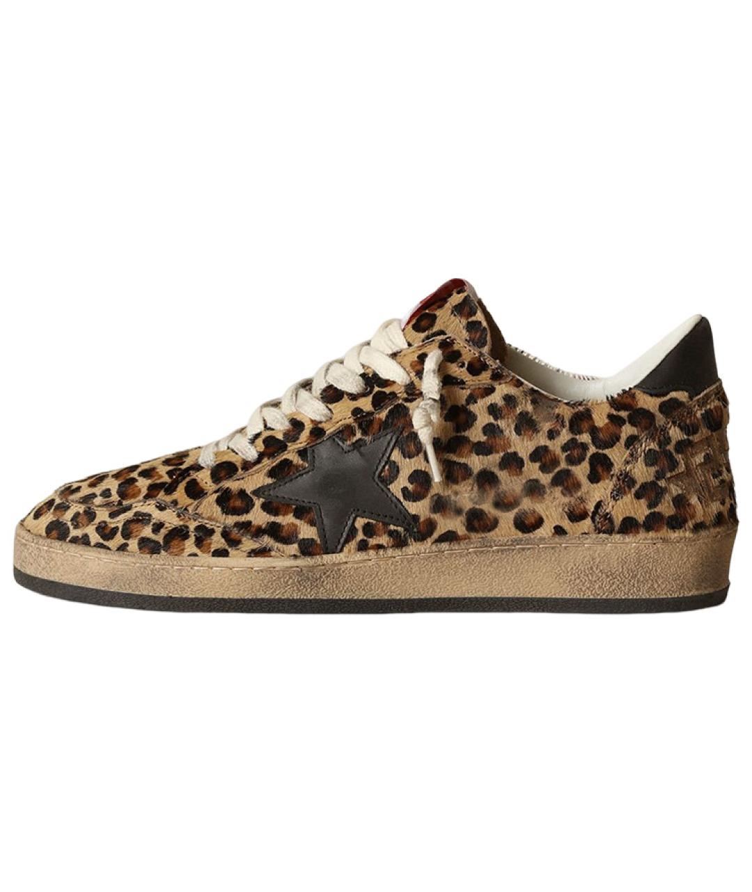 GOLDEN GOOSE Коричневые кожаные кроссовки, фото 2