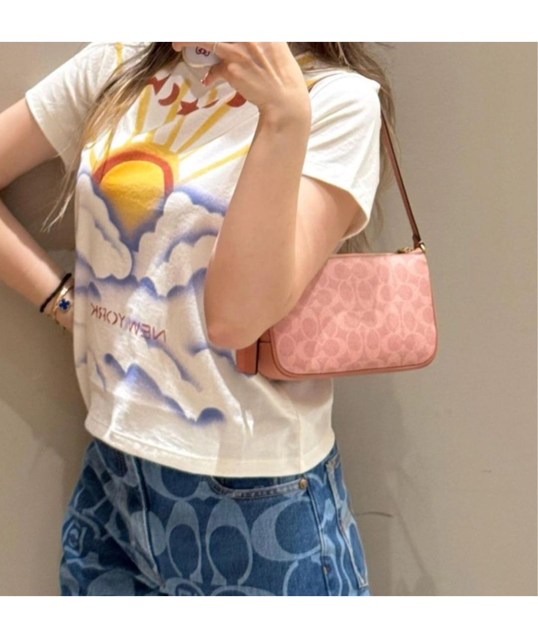 COACH Розовая сумка через плечо, фото 6