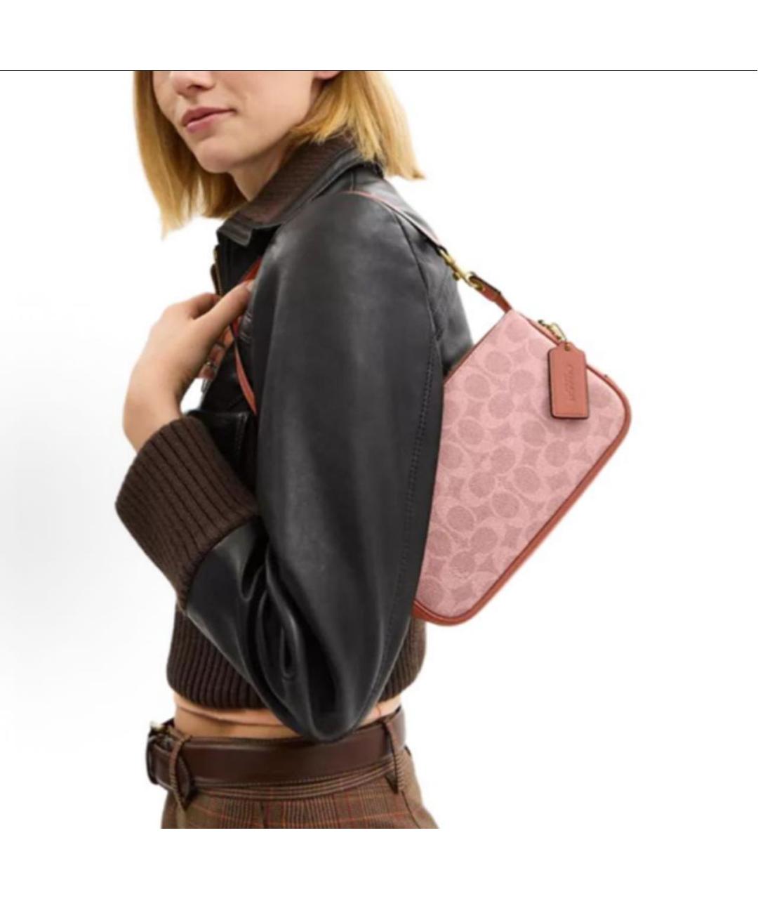 COACH Розовая сумка через плечо, фото 5