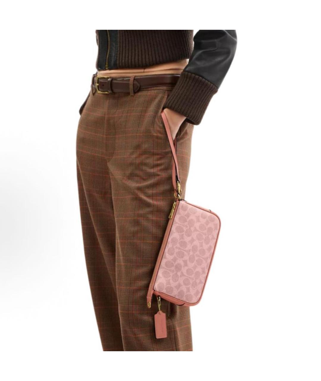 COACH Розовая сумка через плечо, фото 4