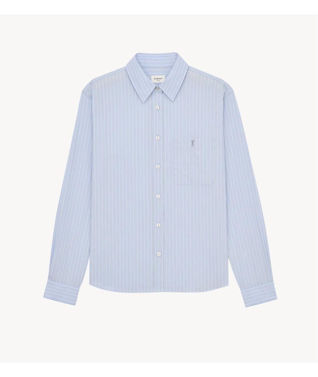 SAINT LAURENT Голубая хлопковая рубашка, фото 8