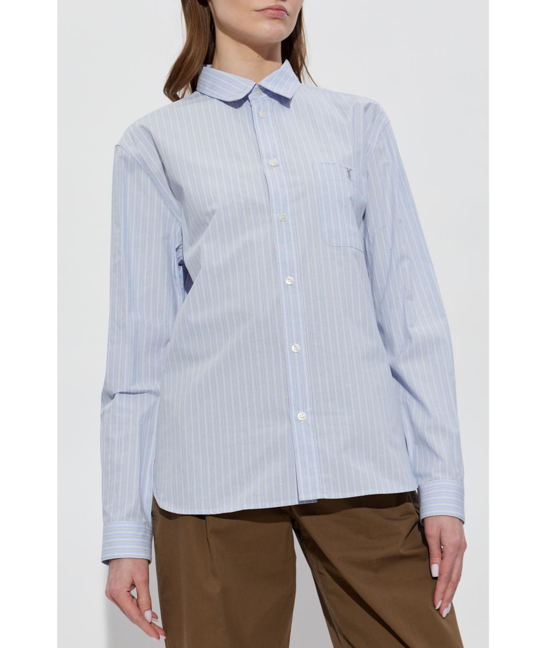 SAINT LAURENT Голубая хлопковая рубашка, фото 5