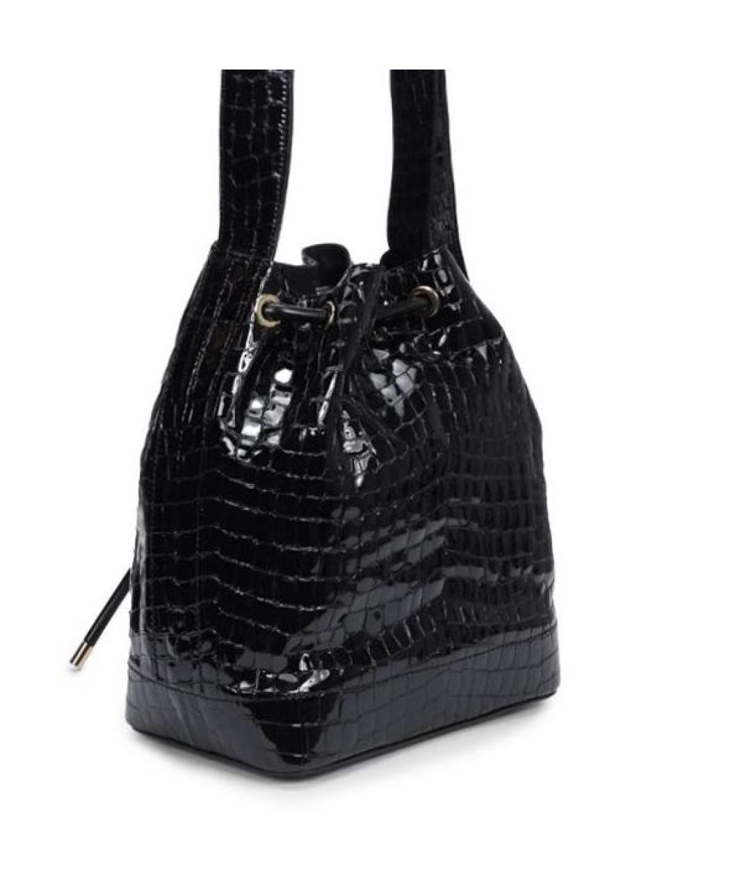 NO. 21 Черная сумка через плечо из лакированной кожи, фото 3