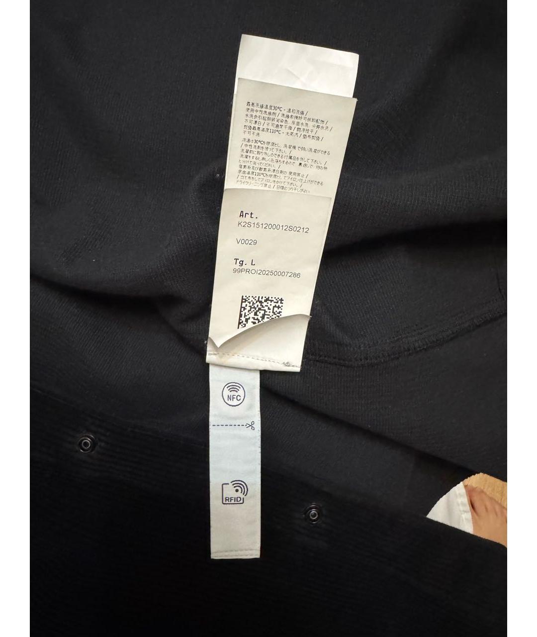 STONE ISLAND Черный хлопковый кардиган, фото 5