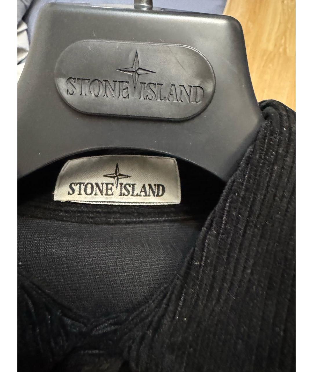 STONE ISLAND Черный хлопковый кардиган, фото 4