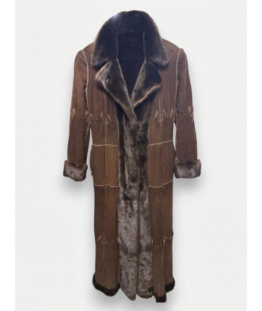 FENDI Коричневая меховая шуба, фото 3