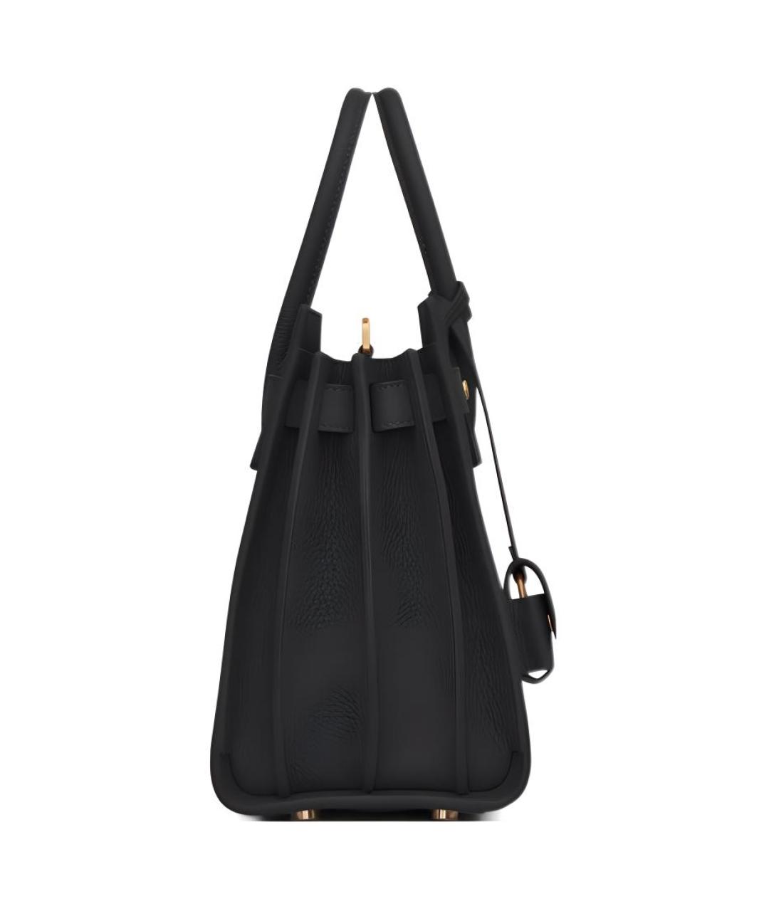 SAINT LAURENT Черная кожаная сумка через плечо, фото 3