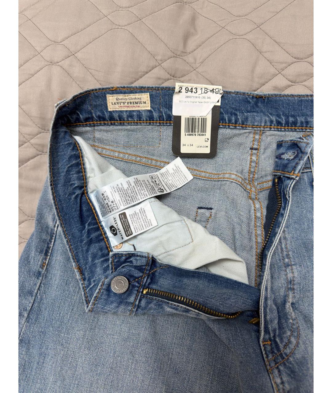 LEVI'S Голубые хлопко-эластановые джинсы скинни, фото 3