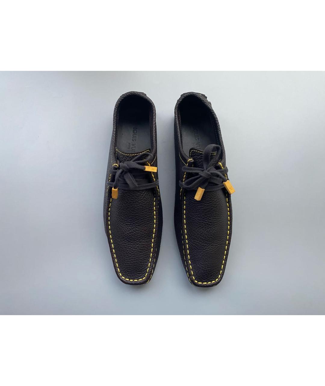 LOUIS VUITTON Черные кожаные мокасины, фото 2