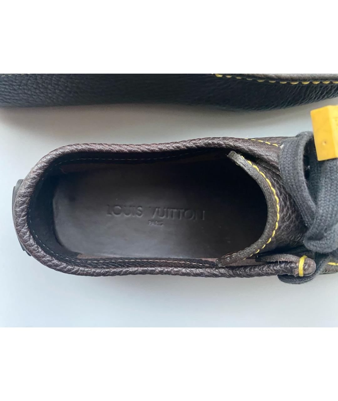 LOUIS VUITTON Черные кожаные мокасины, фото 4
