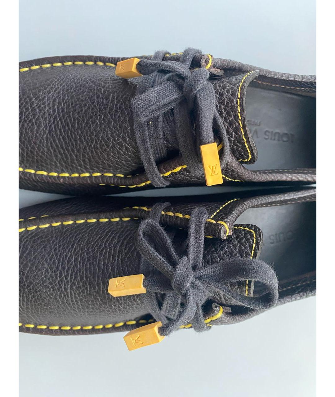 LOUIS VUITTON Черные кожаные мокасины, фото 7