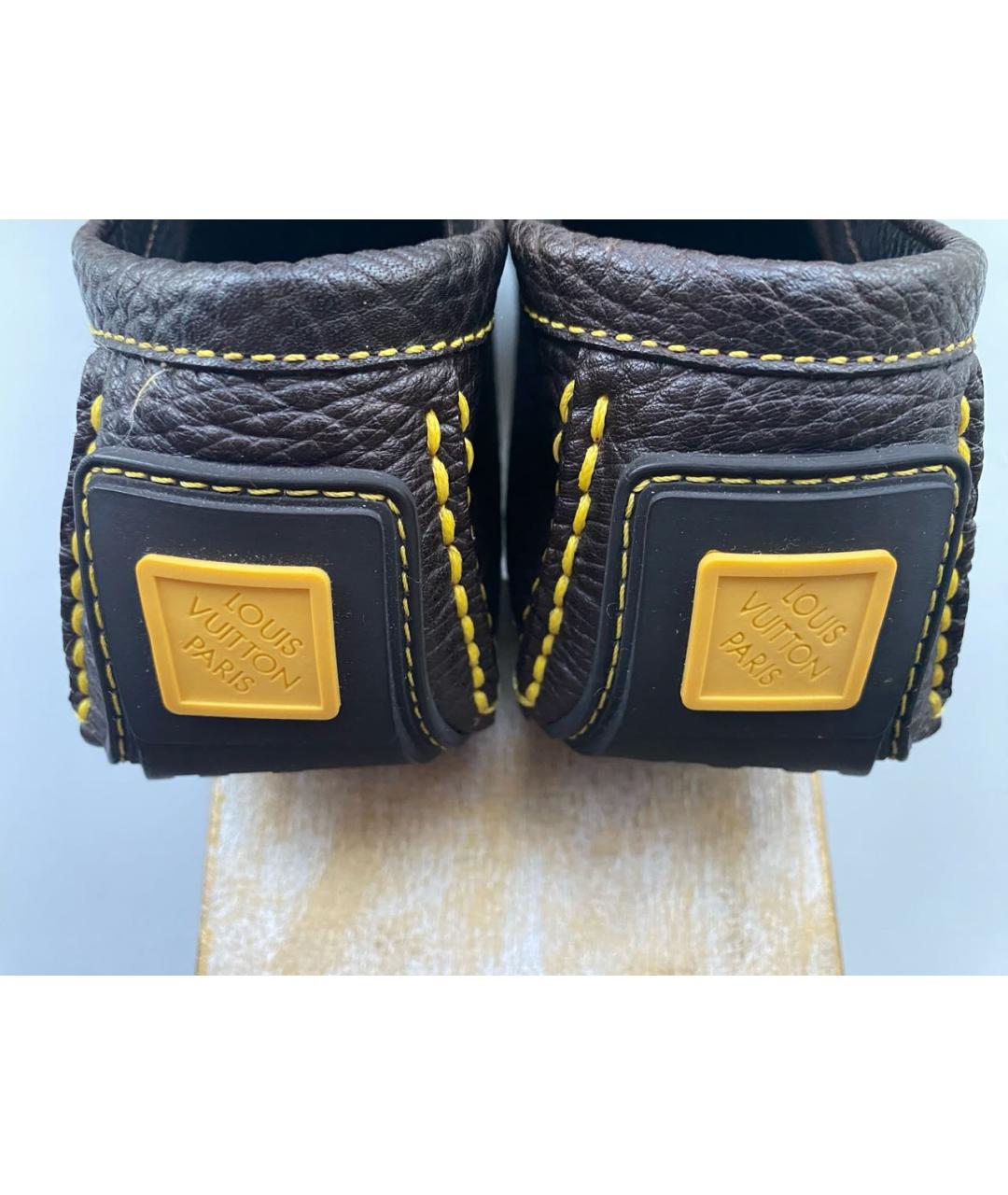 LOUIS VUITTON Черные кожаные мокасины, фото 6