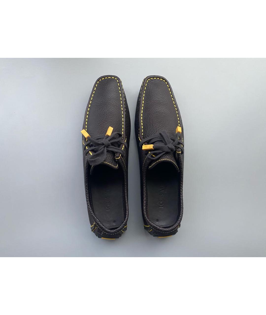 LOUIS VUITTON Черные кожаные мокасины, фото 3