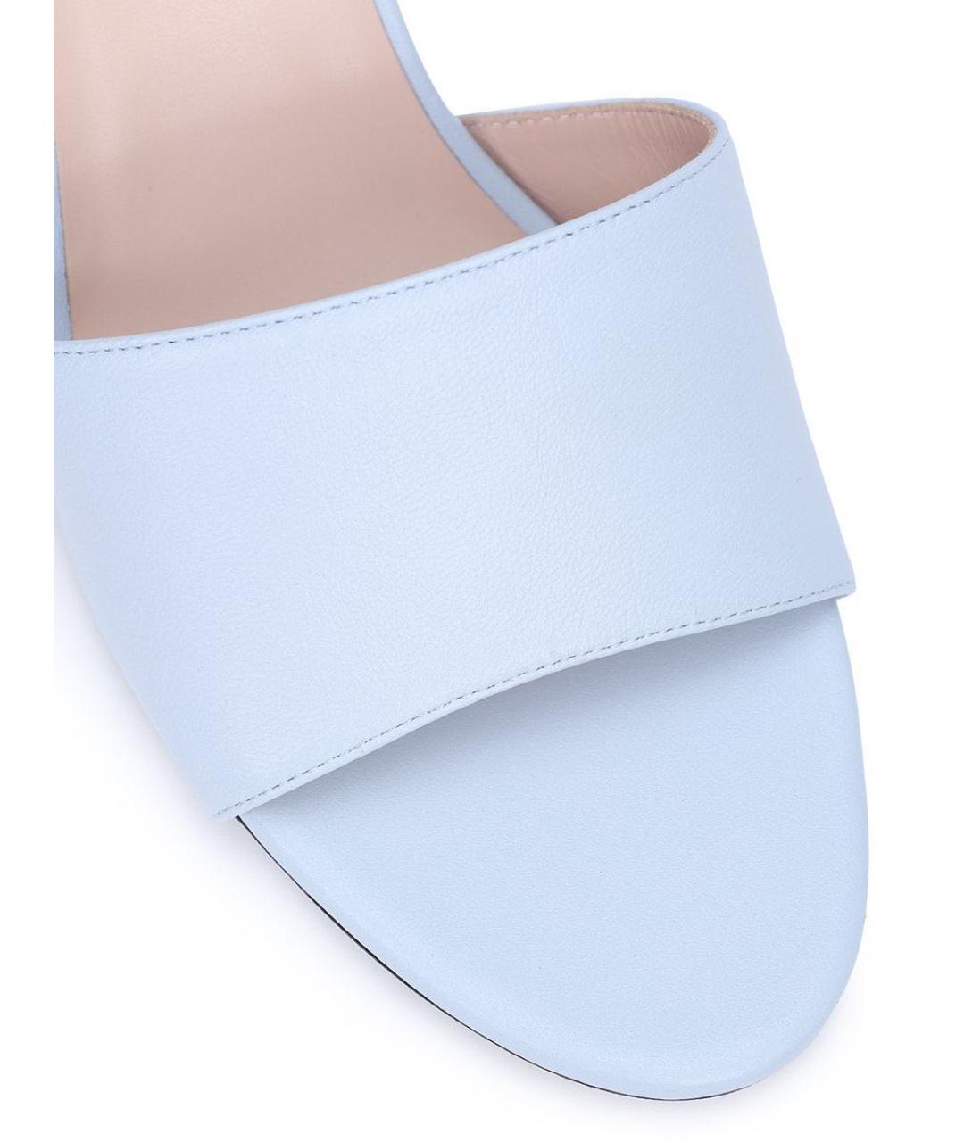 NO. 21 Голубые кожаные мюли, фото 3
