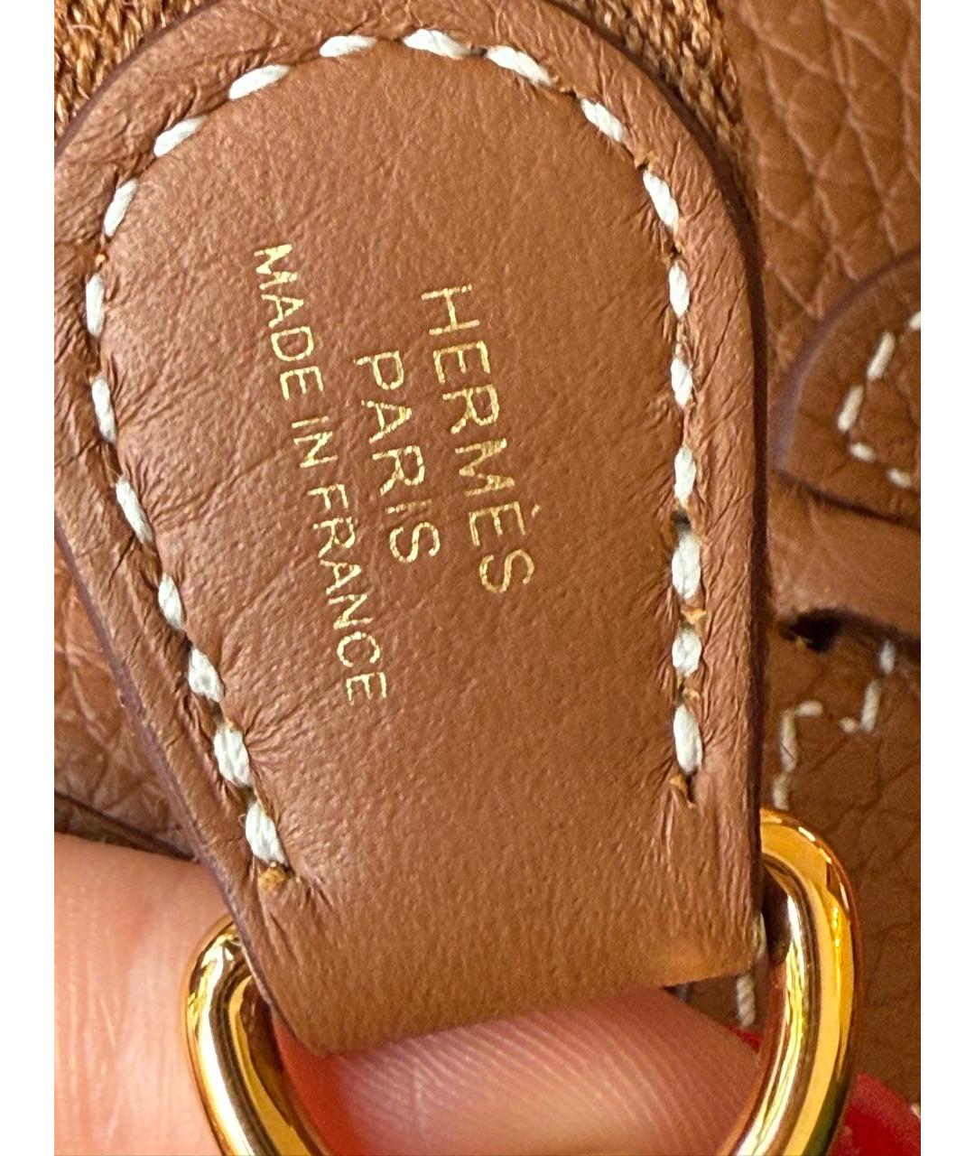 HERMES Коричневая кожаная сумка через плечо, фото 4