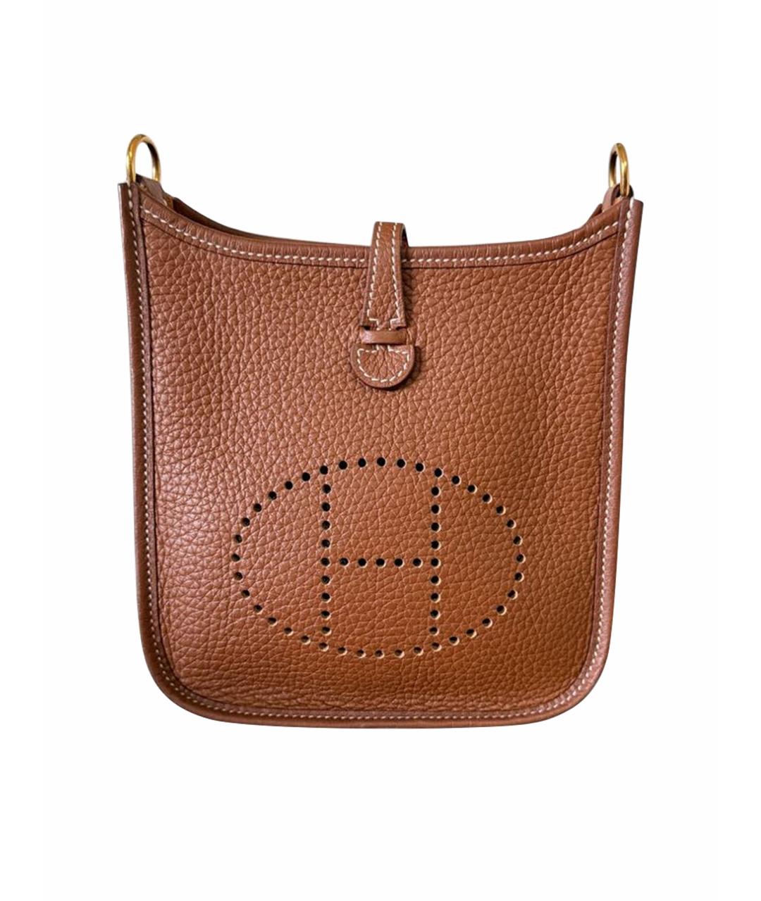 HERMES Коричневая кожаная сумка через плечо, фото 1