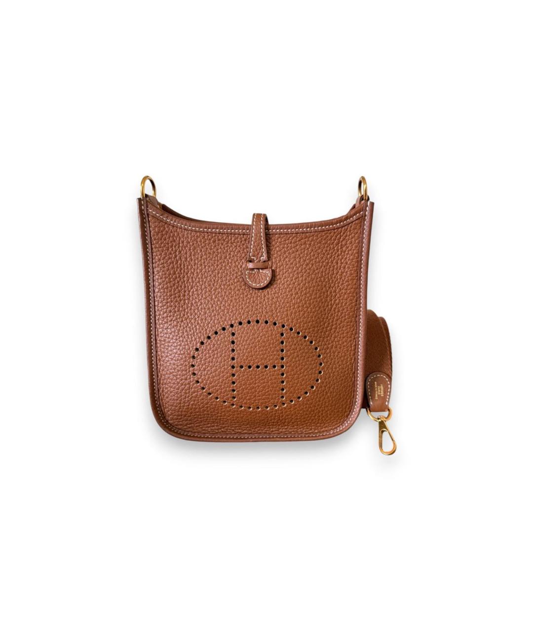 HERMES Коричневая кожаная сумка через плечо, фото 6