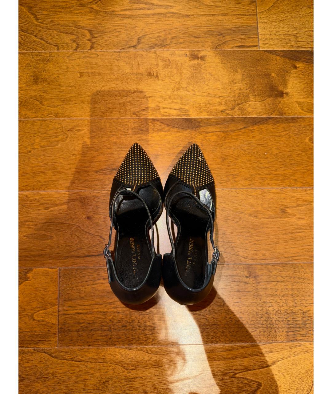 SAINT LAURENT Черные кожаные туфли, фото 3