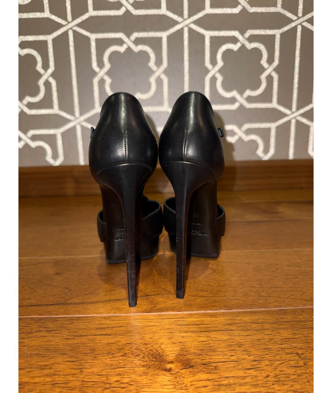 SAINT LAURENT Черные кожаные туфли, фото 4